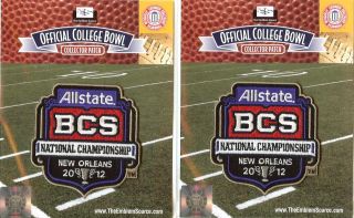 Two 2012 BCS Championship Patch LSU vs Alabama 100 Authentic NCAA