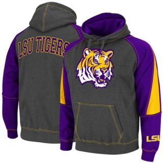 lsu tigers charcoal purple playmaker ii pullover hoodie sweatshirt set