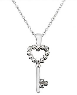Victoria Townsend Sterling Silver Necklace, Diamond Accent Heart Key