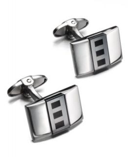 Dolan Bullock Mens Sterling Silver Cuff Links, Hematite Stone and