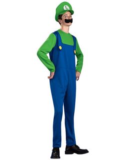 Super Mario Bros Luigi Costume Teen Standard New