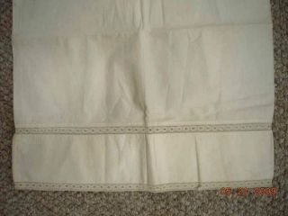 1860 Antique Linen Lace Pillow Case Bolster Hand Hemmed Lace IDs