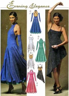 Elegant Dance Dress in 5 Styles Fingerless Gloves M5136 Sewing Pattern