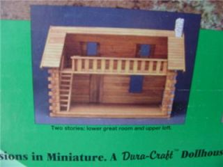 Pioneer Real Log Cabin Dollhouse Dura Craft New SEALED