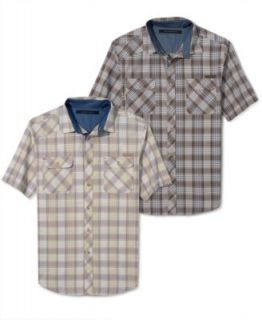 Sean John Shirt, Short Sleeve Checkered Shirt   Mens Casual Shirts