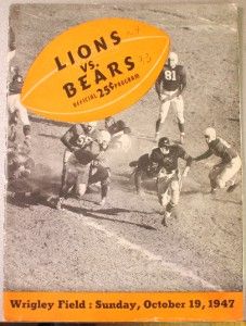 Chicago Bears Detroit Lions Program Luckman Sprinkle Turner VG