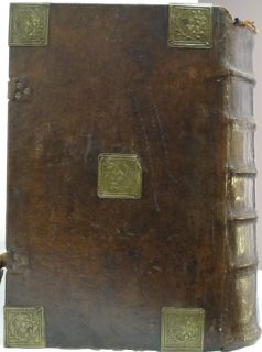Leather w Brass Binding Biblia 17 Folio German Martin Luther