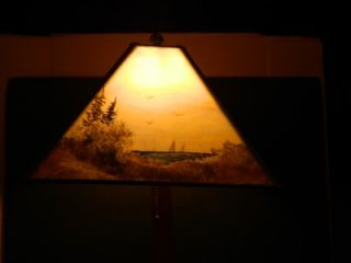 Mission Style Lamp Hand Painted Shade Lynn Redgrave Estate 2002