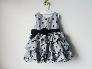 Toddler Girls Dot Holiday Dress Grey Skirt 5 6Y