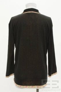 Missoni Black Multicolor Silk Knit Reversible Polo Shirt Size US12