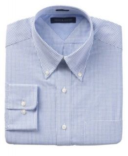 Tommy Hilfiger Dress Shirt, Blue White Check Long Sleeve Shirt