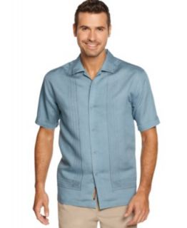 Cubavera Shirt, Linen Embroidered Panel Shirt   Mens Casual Shirts