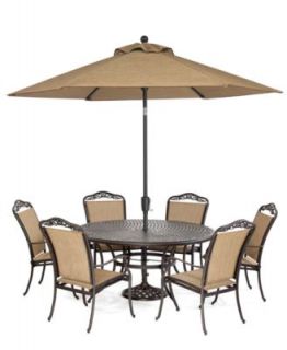 Oasis Outdoor Patio Furniture, 12 Piece Set (60 Round Dining Table, 6