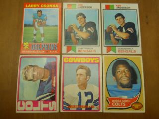 Vintage Football 33 Card Lot 1972 Roger Staubach Rookie 1970 OJ