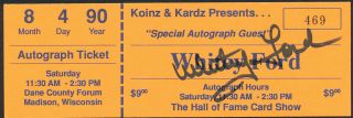 Whitey Ford Yankees Hand Signed Autographed Autograph Ticket