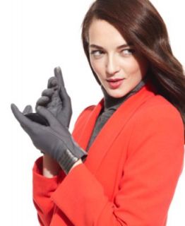 Charter Club Gloves, Leather Faux Fur Stretch Gloves   Handbags