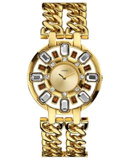 GUESS Watch, Womens Gold Tone Double Chain Bracelet 40mm U0082L1