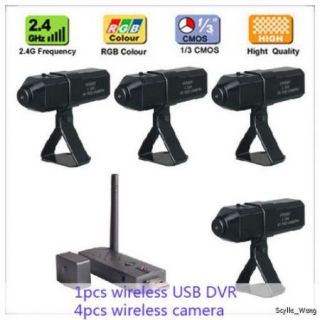 2 4G Wireless USB DVR 4pcs 2 4G Camera Surveillance C200