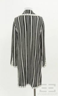 Missoni Black White Stripe Knit Sweater Coat Size 46 New