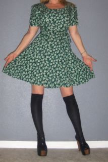 SM Vtg 80s Corset Floral Revival Grunge Mini Dress
