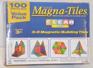 Magna Tiles Clear Colors 3 D Magnetic Building Tiles 100 Piece Value