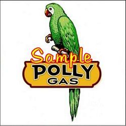 Polly Gas Parrot 2x2 Decal   Sign   Stickers   Gas Globes   Gasoline