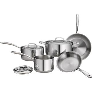 Gourmet 8 Piece 18 10 Stainless Steel Tri Ply Clad Cookware Set