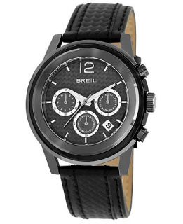 Breil Watch, Mens Chronograph Black Carbon Fiber Strap 45mm TW1082
