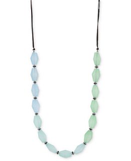 Kenneth Cole New York Necklace, Silver Tone Blue and Green Faceted