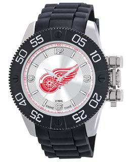 Game Time Watch, Mens Detroit Red Wings Black Polyurethane Strap 47mm