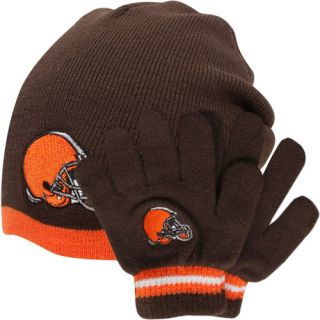 Reebok Cleveland Browns Toddler Beanie Gloves Set Brown