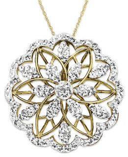 Kaleidoscope 18k Gold Over Sterling Silver Necklace, Crystal Pendant