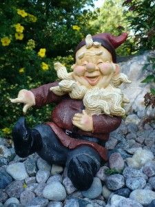 Gnome Couple Laughing Having Fun Pointing Finger 10 In