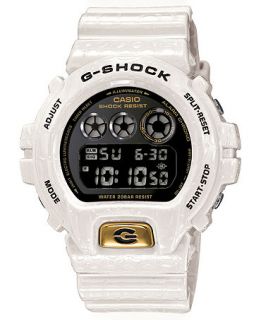 Shock Watch, Mens Digital White Croc Resin Strap 50x53mm DW6900CR 7