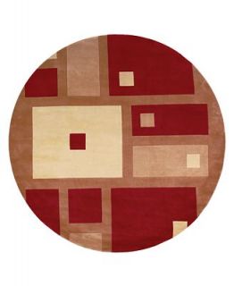 Momeni Round Area Rug, Perspective NW50 Square Dance Red 7 9