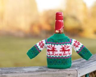 New Makers Mark Whiskey Wine Bottle Christmas Knit Holiday Sweater