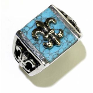 Stainless Steel Mens Ring with A Very Fleur de Lis Desing