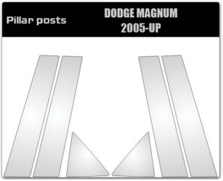 05 10 Dodge Magnum Black B Pillar Door Covers SS Post Window Trim