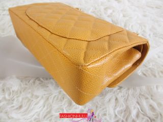 Super Rare Color CHANEL 2.55 Mango Yellow Small Caviar Quilted Double