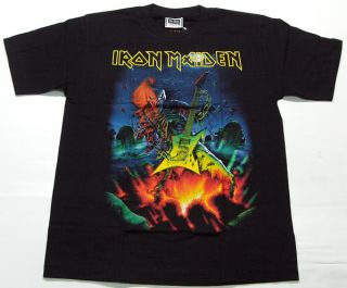 Vintage Rock Music Iron Maiden Guitar T Shirt M L XL