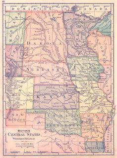 USA 1875* Set of 10 ANTIQUE MAPS. United States Regions Etc. Swinton.