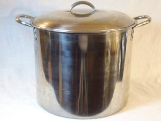 Vintage 16 Qt Stainless Steel Stock Pot Canner Cooker