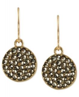 Kenneth Cole New York Earrings, Gold Tone Glass Crystal Circle Drop