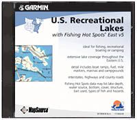 GPS MapSource US Recreational Lakes Fishing Hot Spots East Garmin