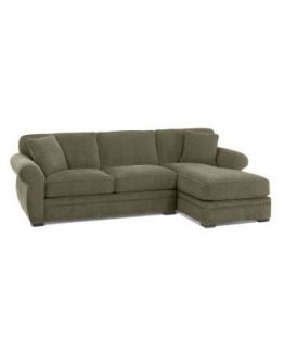 Devon Fabric Sectional Sofa, 2 Piece (Apartment Sofa and Chaise Lounge