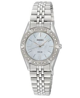 Seiko Watch, Womens Solar Stainless Steel Bracelet 25mm SUP093   All