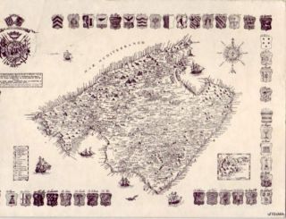 Mapa Antiguo de Mallorca Majorca Map Spain