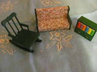 Miniature Furniture Lot Epoch Maple Valley Calico Critters Chair Sofa