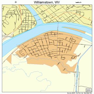 Williamstown West Virginia Street Road Map WV Atlas P