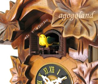 New Hand Carve Quartz Bird Maples Wooden Cuckoo Clock